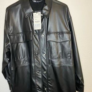 Zara Faux Leather Shacket